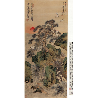 旭日龟寿松鹤延年